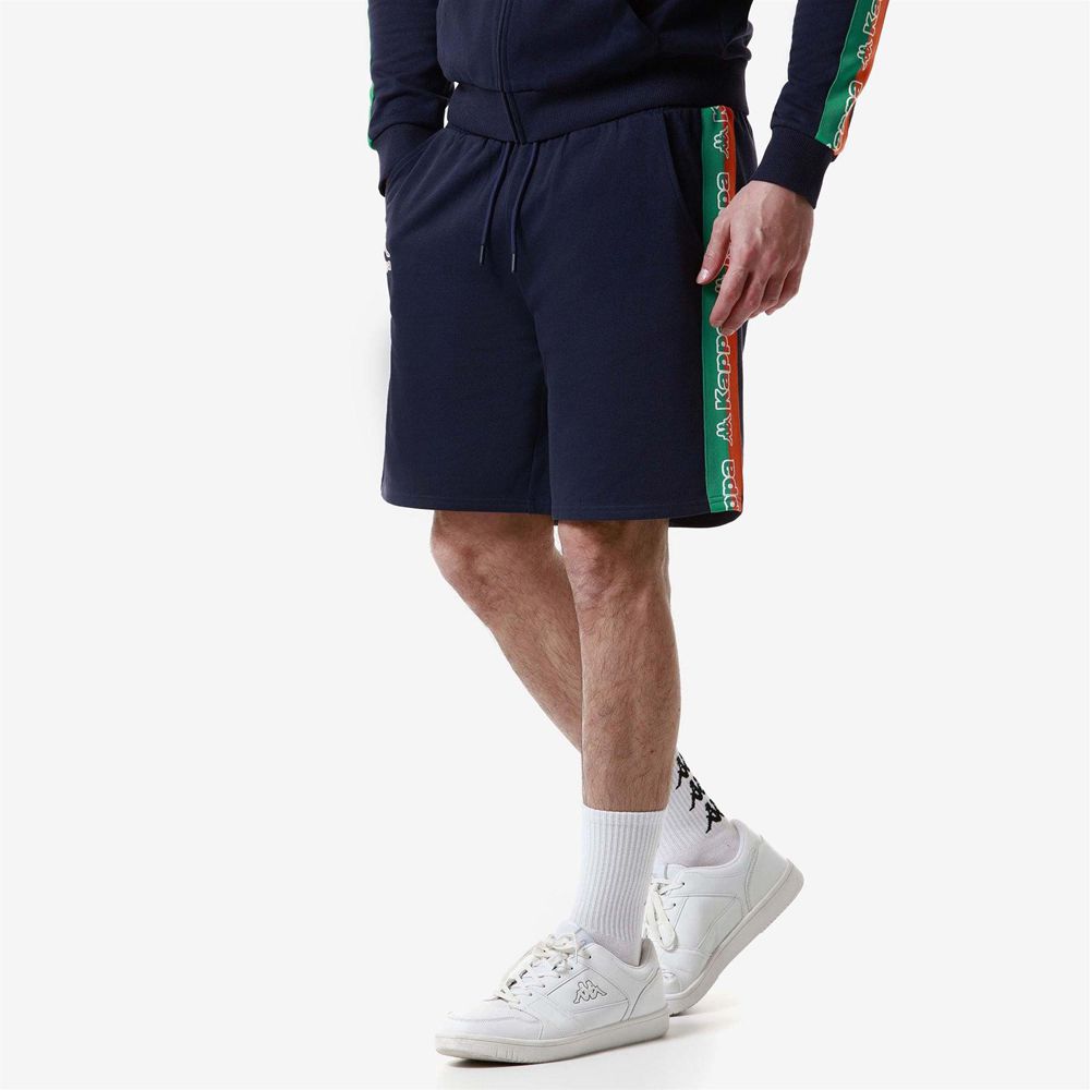 Men Kappa Logo Fulto Shorts Navy | KL8901476