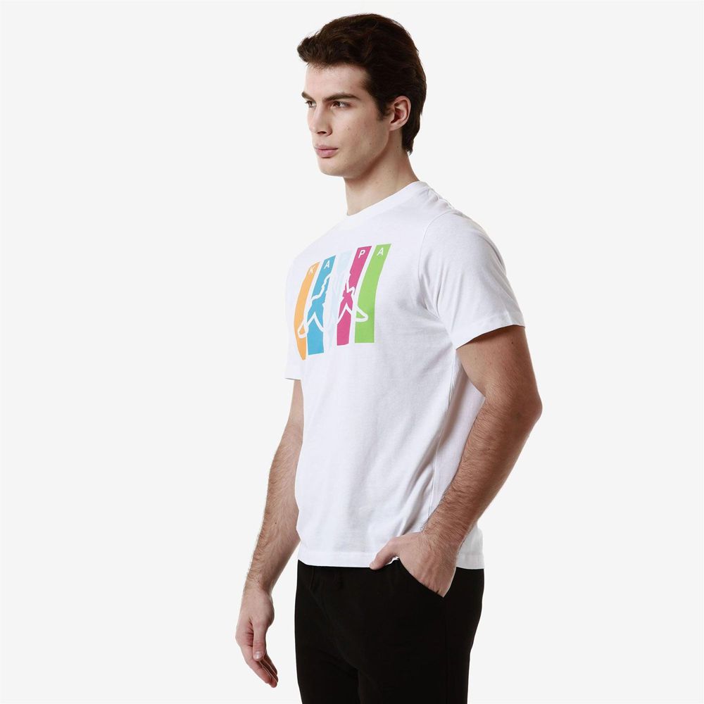 Men Kappa Logo Funior T-Shirt White | IU1675824