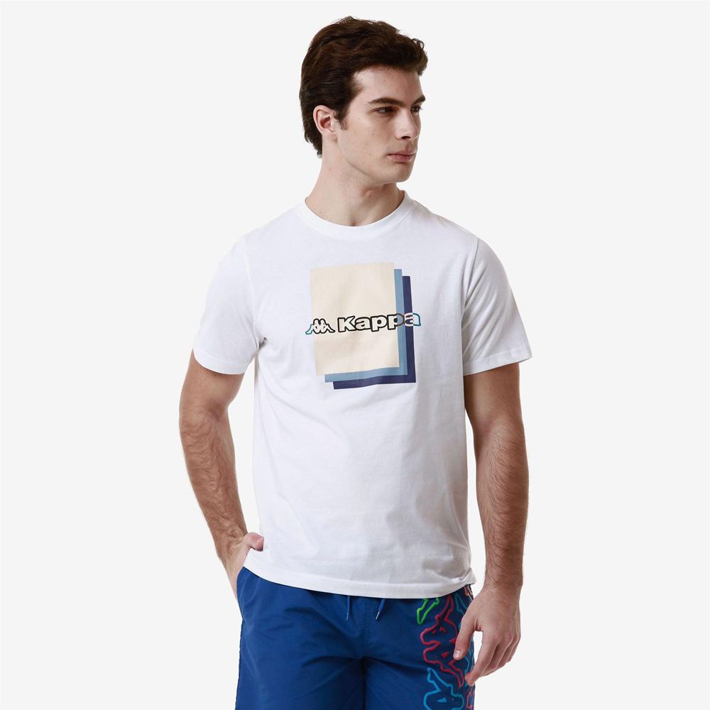 Men Kappa Logo Fuoviom T-Shirt White | VL1438097