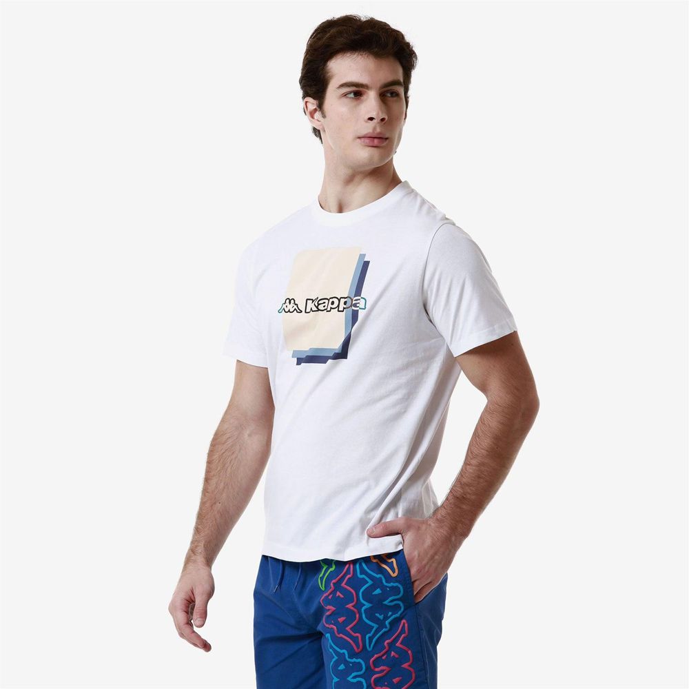 Men Kappa Logo Fuoviom T-Shirt White | VL1438097