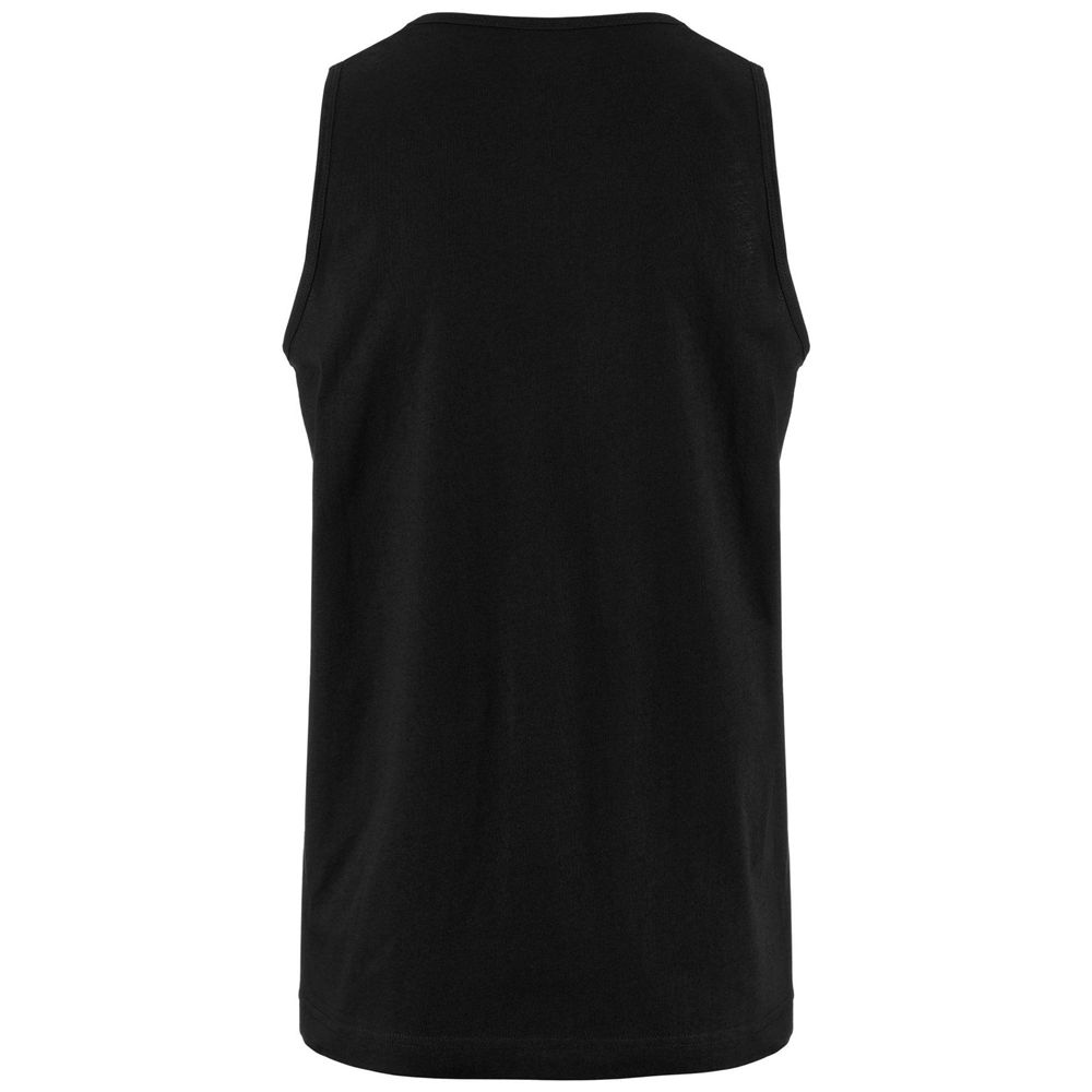 Men Kappa Logo Gatan Tank Top Black | EH7024691