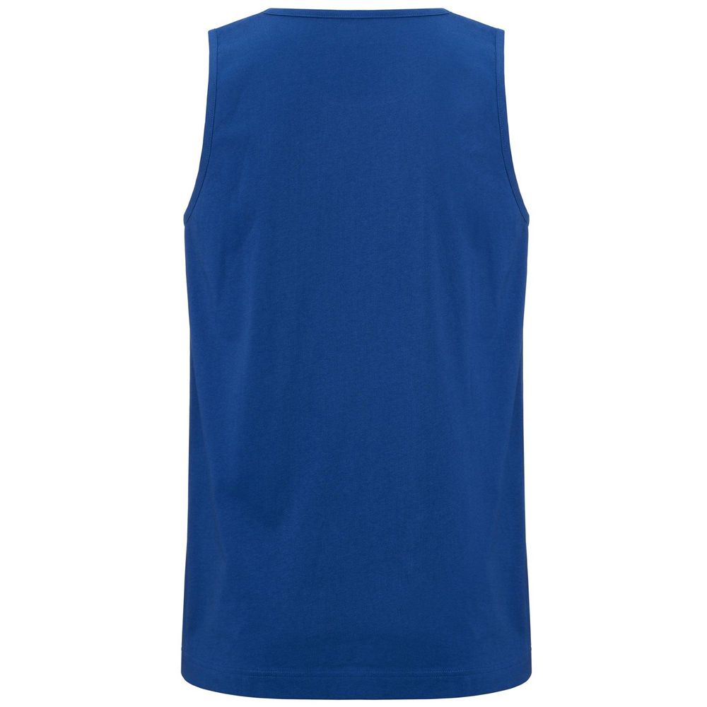 Men Kappa Logo Gatan Tank Top Blue | FI3240516