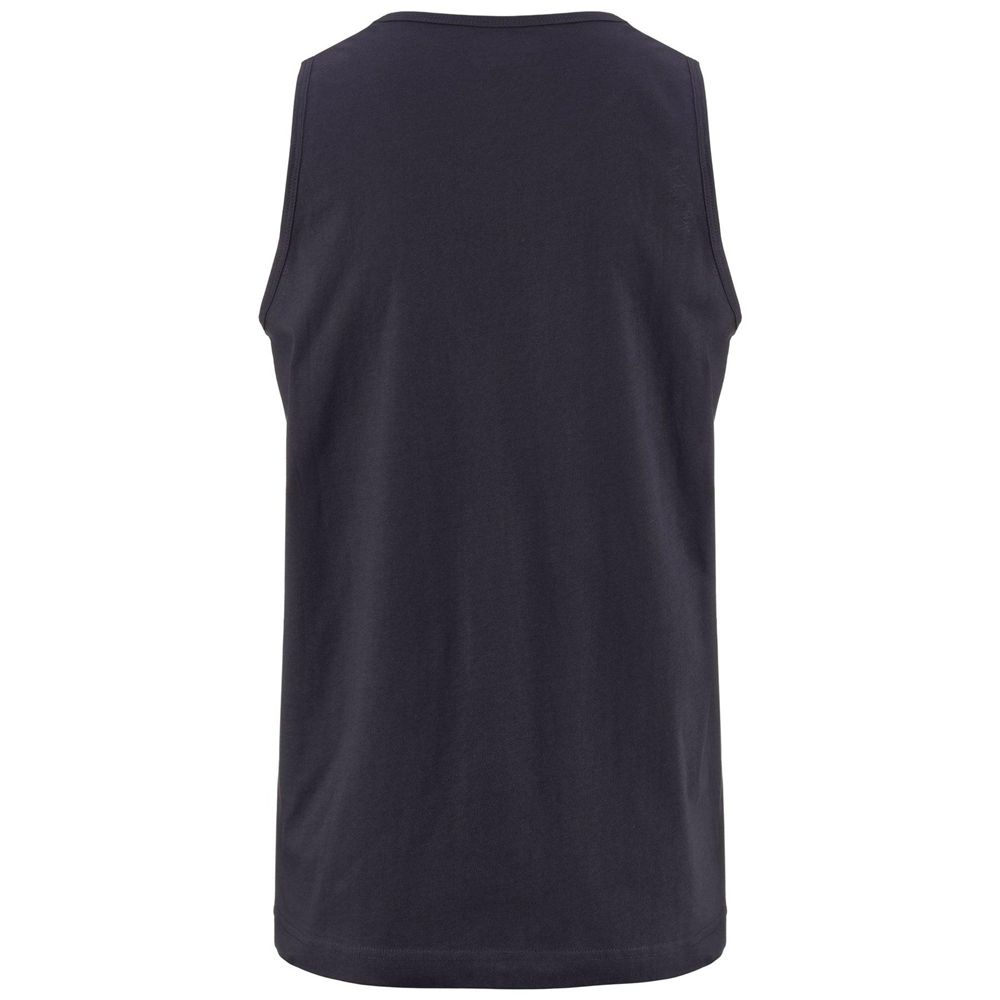 Men Kappa Logo Gatan Tank Top Navy | EJ5914672