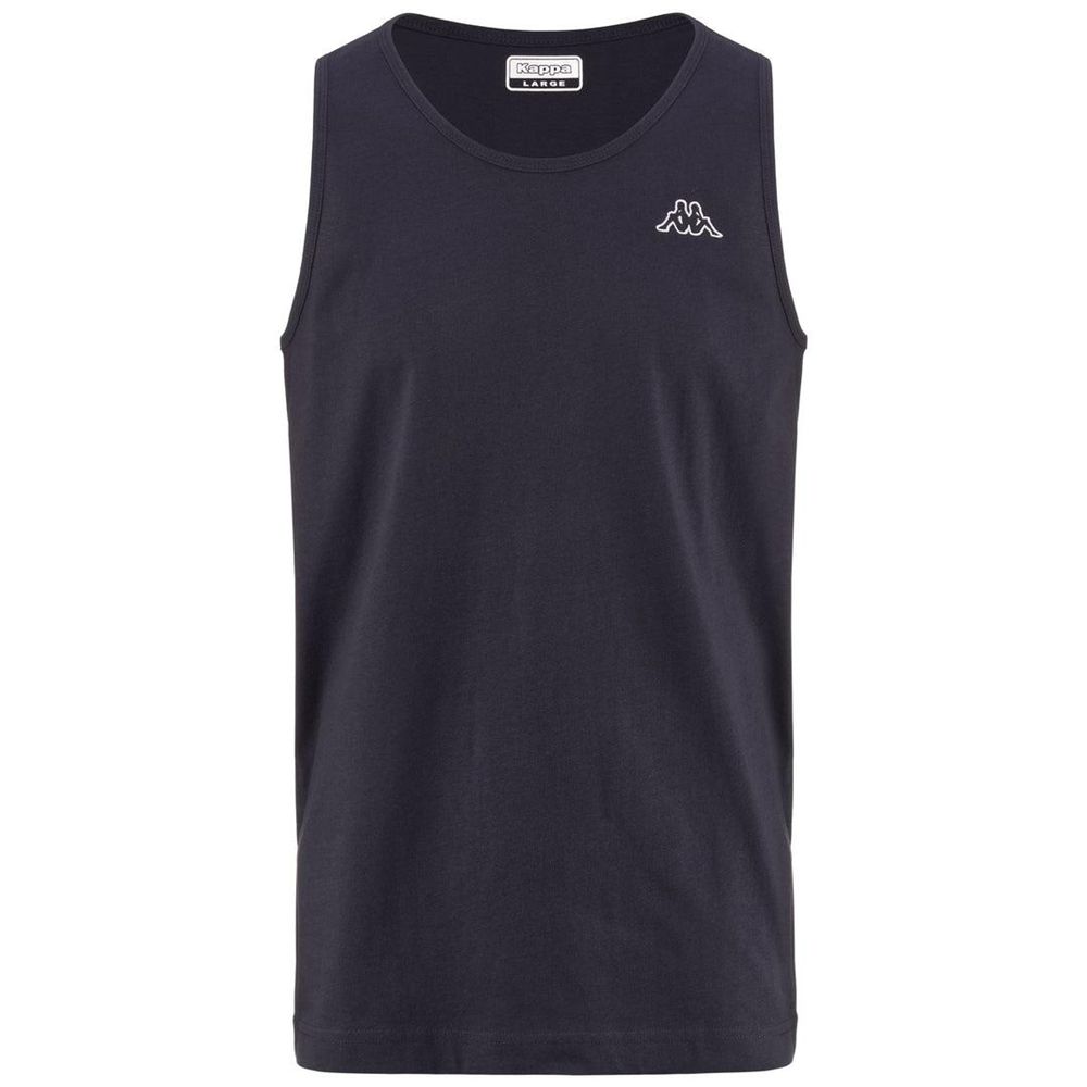 Men Kappa Logo Gatan Tank Top Navy | EJ5914672