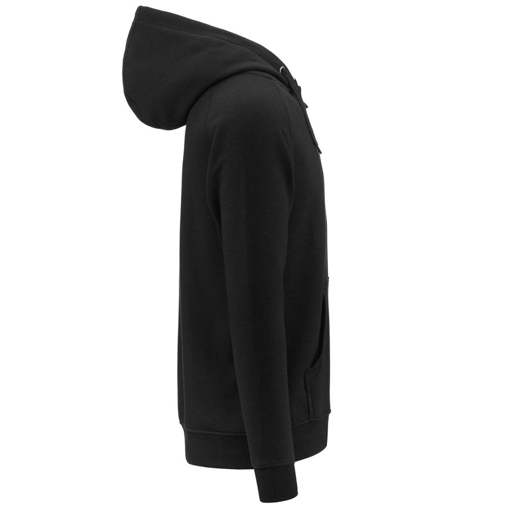 Men Kappa Logo Jack Slim Hoodie Black | WR4317829