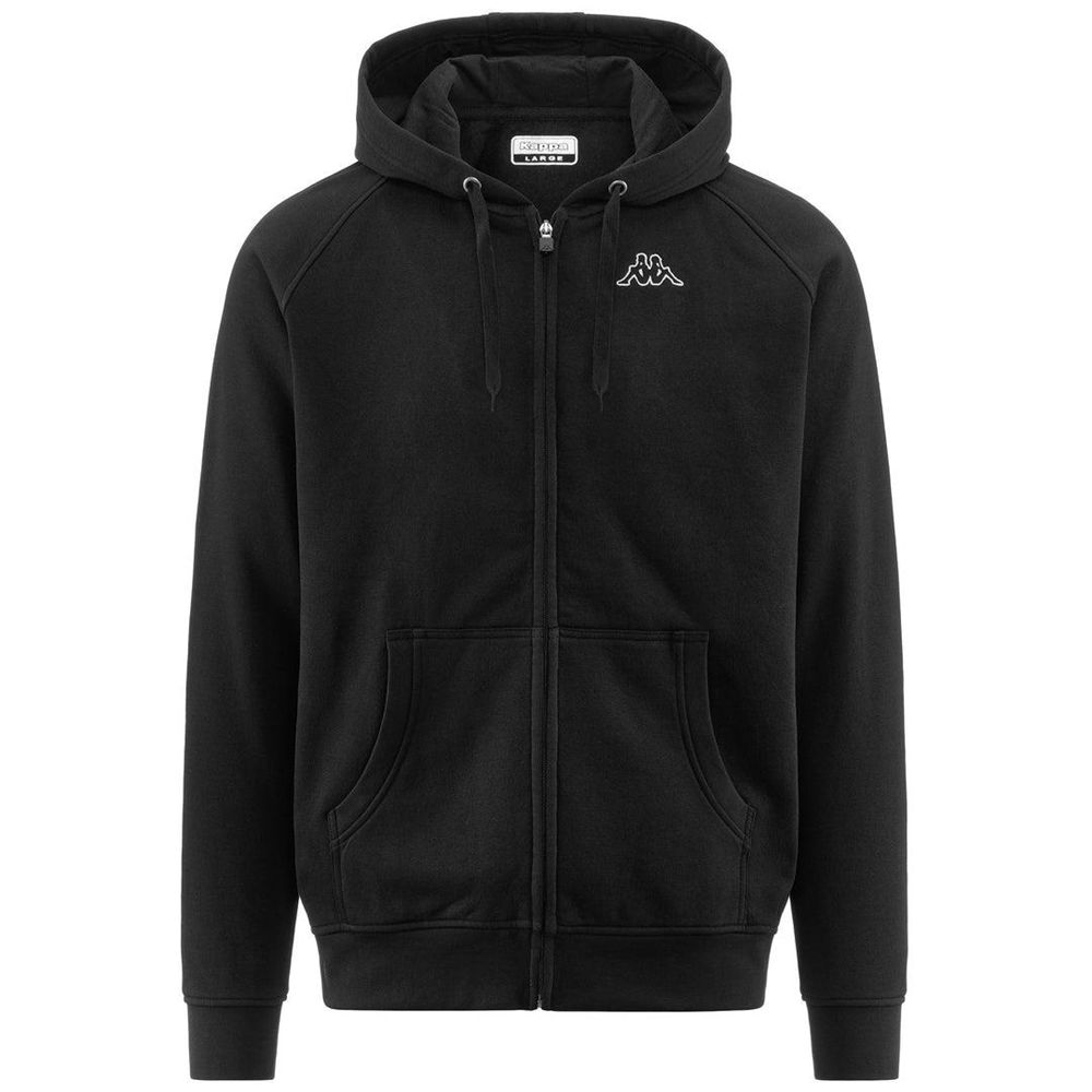 Men Kappa Logo Jack Slim Hoodie Black | WR4317829