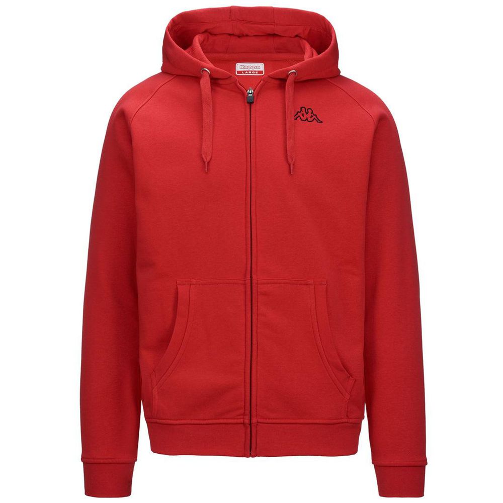 Men Kappa Logo Jack Slim Hoodie Red | LK3897124