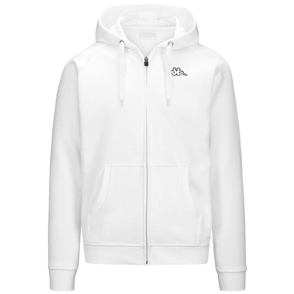 Men Kappa Logo Jack Slim Hoodie White | GA8541370