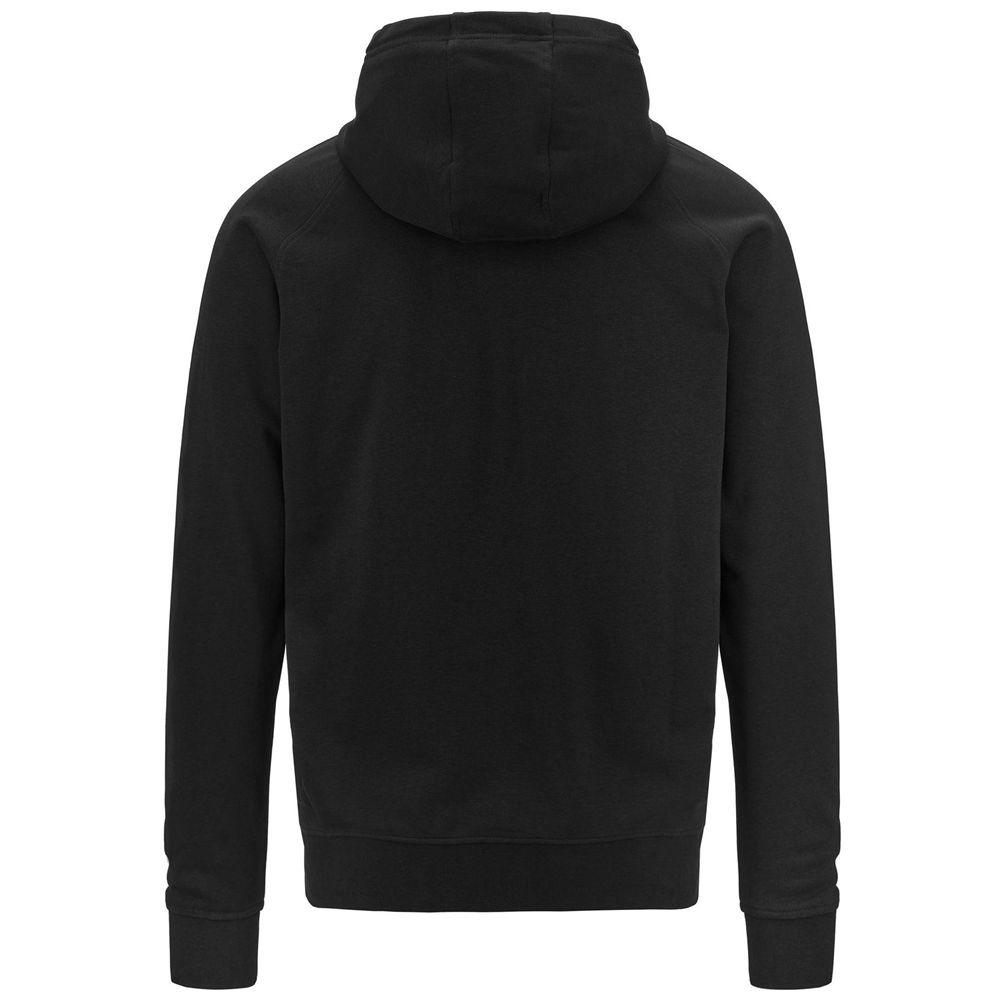 Men Kappa Logo Jackus Slim Hoodie Black | VM8673425