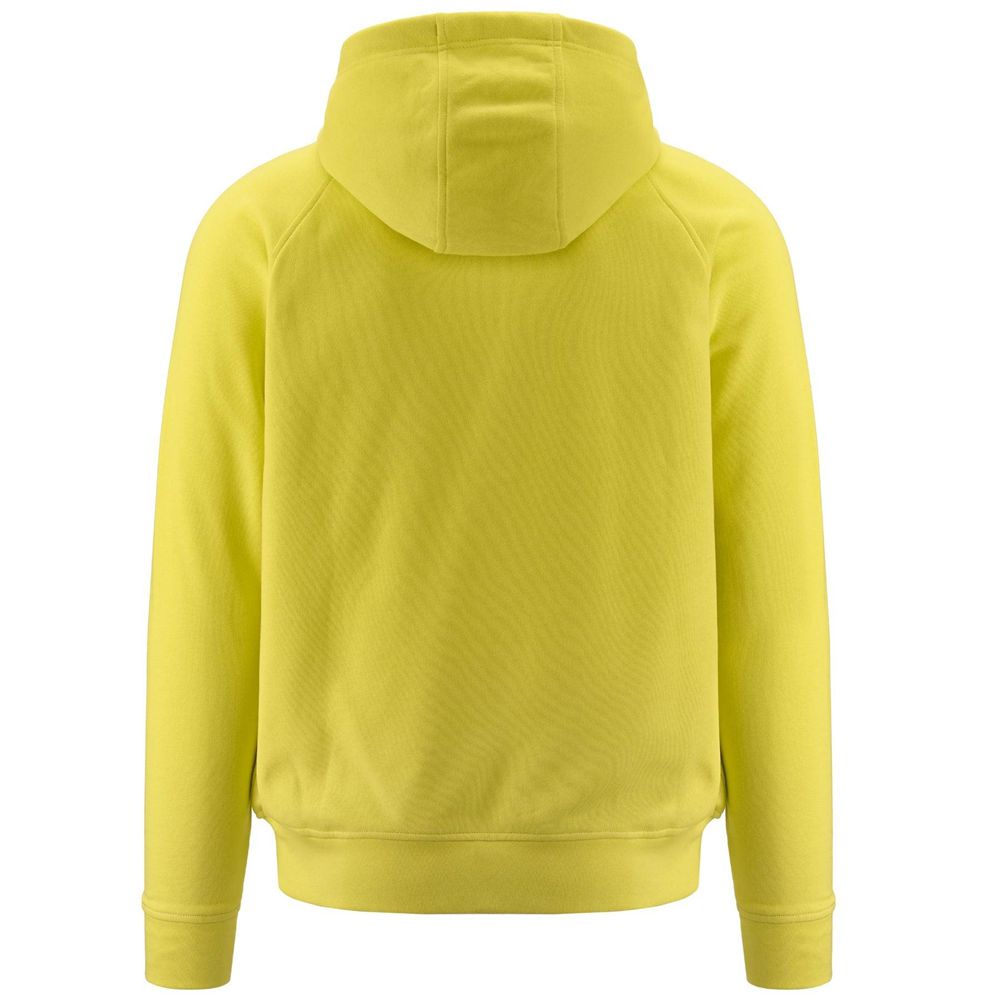 Men Kappa Logo Jackus Slim Hoodie Yellow | VH1549703