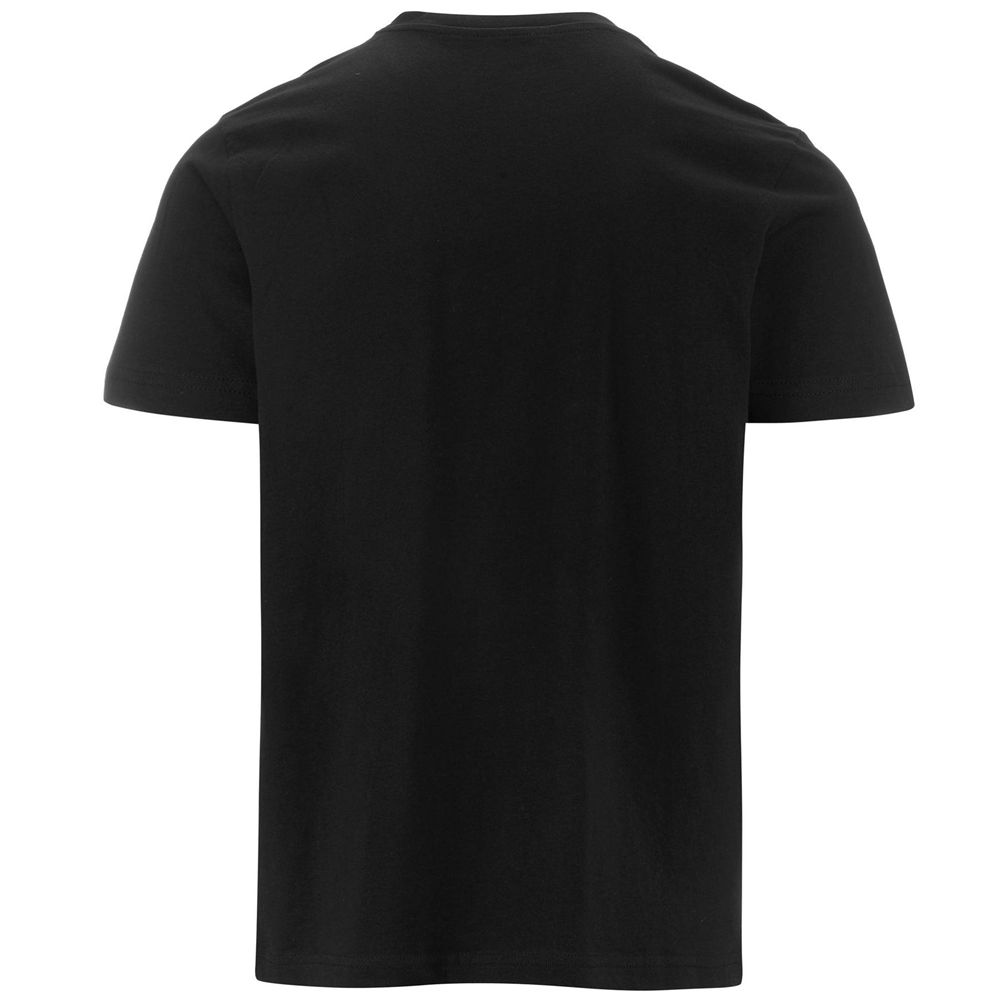 Men Kappa Logo Korpo Cafers Slim T-Shirt Black | DN5936718