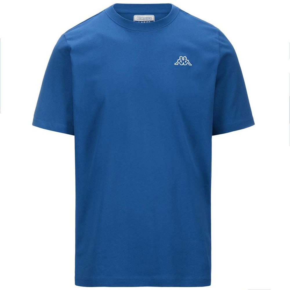 Men Kappa Logo Korpo Cafers Slim T-Shirt Blue | NH7041596