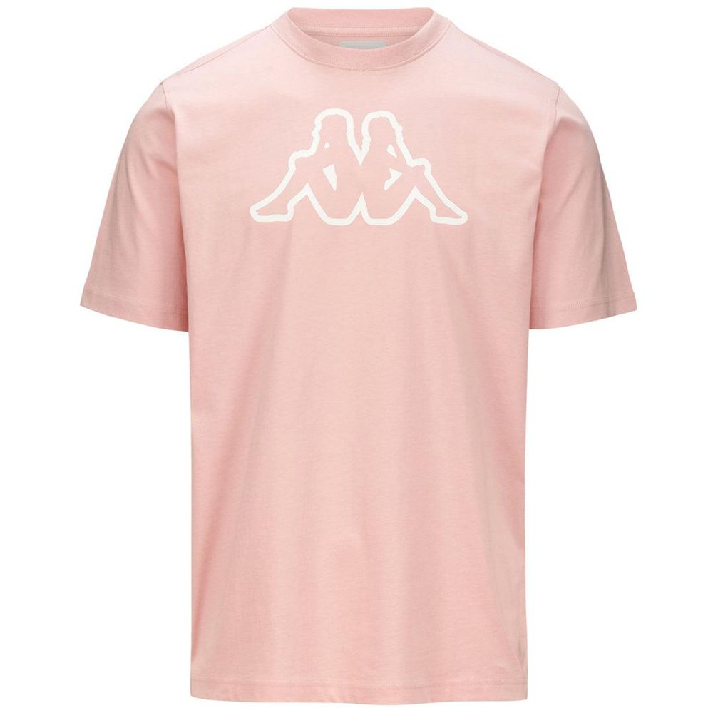 Men Kappa Logo Korpo Cromen T-Shirt Pink | GI3421609