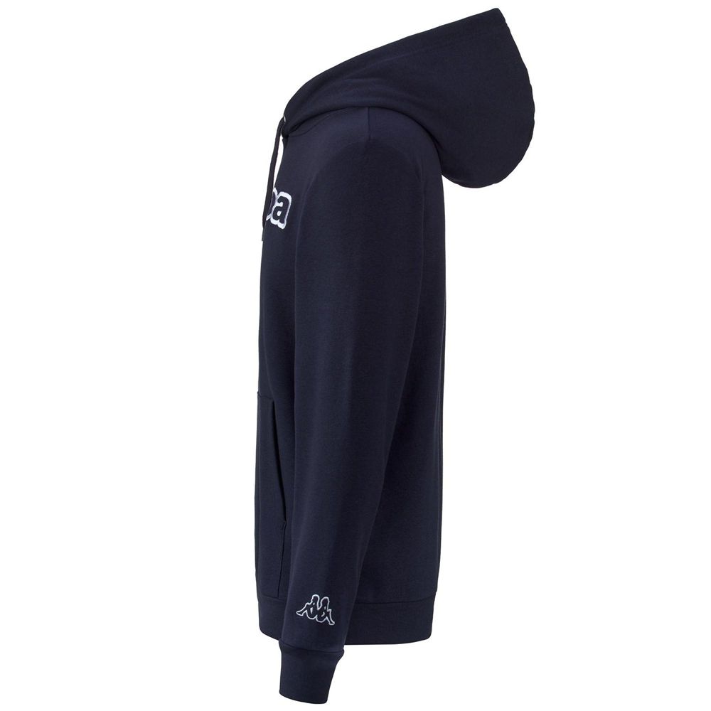 Men Kappa Logo Korpo Dafers Hoodie Navy | PY3810492