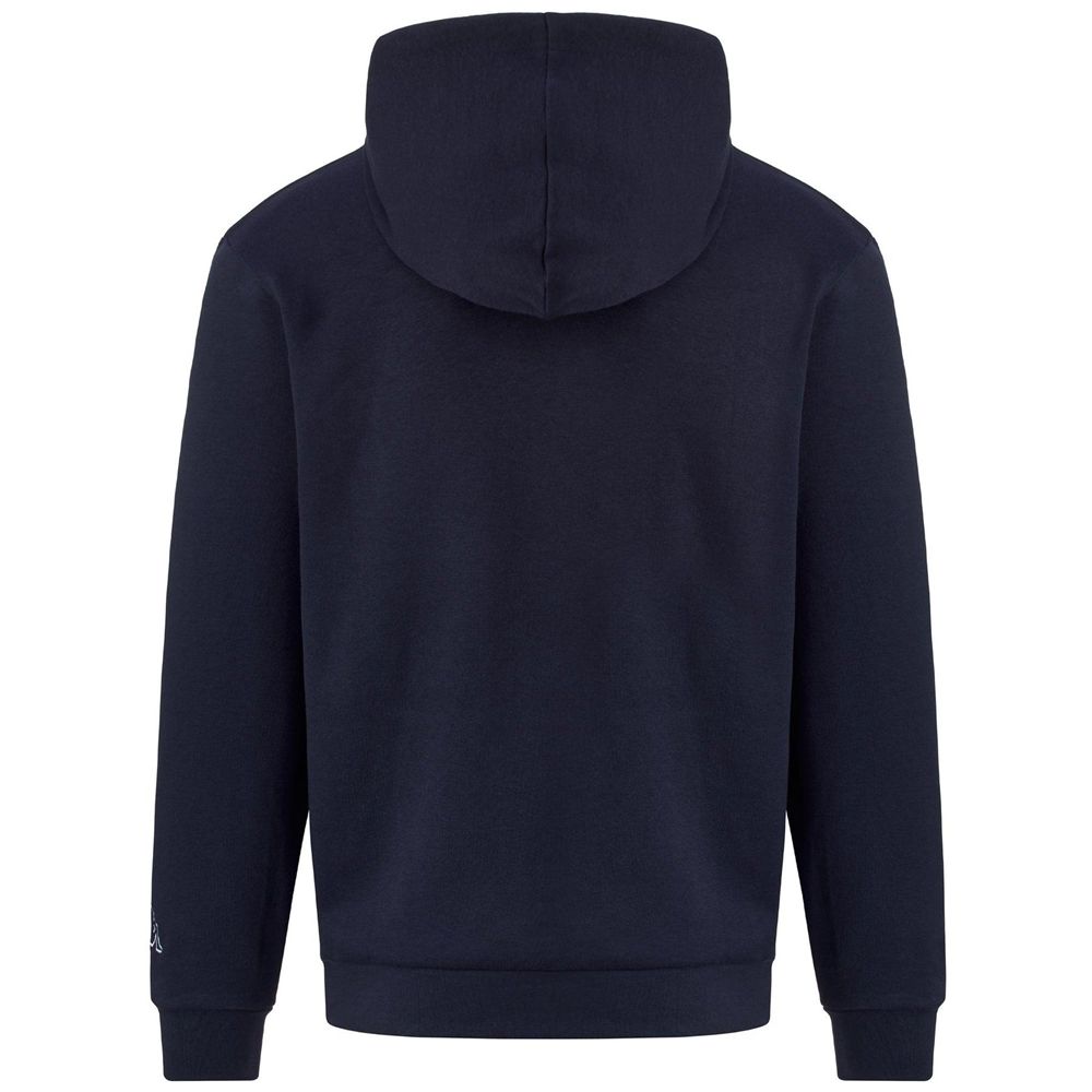 Men Kappa Logo Korpo Dafers Hoodie Navy | PY3810492