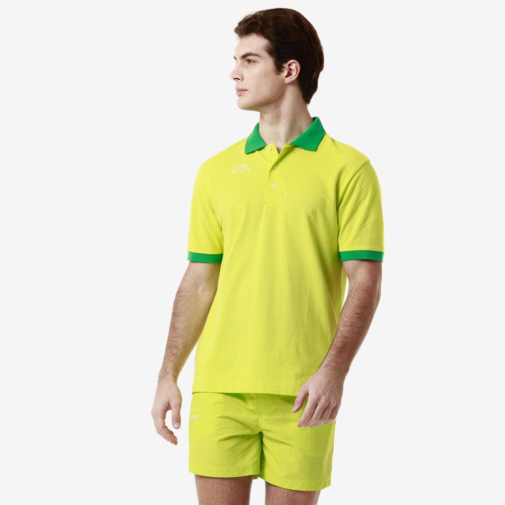 Men Kappa Logo Life Mss Polo Shirt Yellow | IP1736204