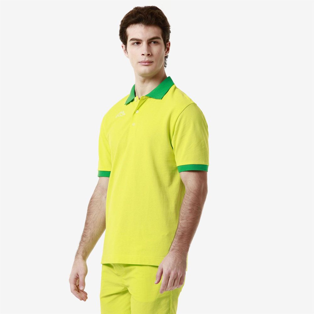 Men Kappa Logo Life Mss Polo Shirt Yellow | IP1736204