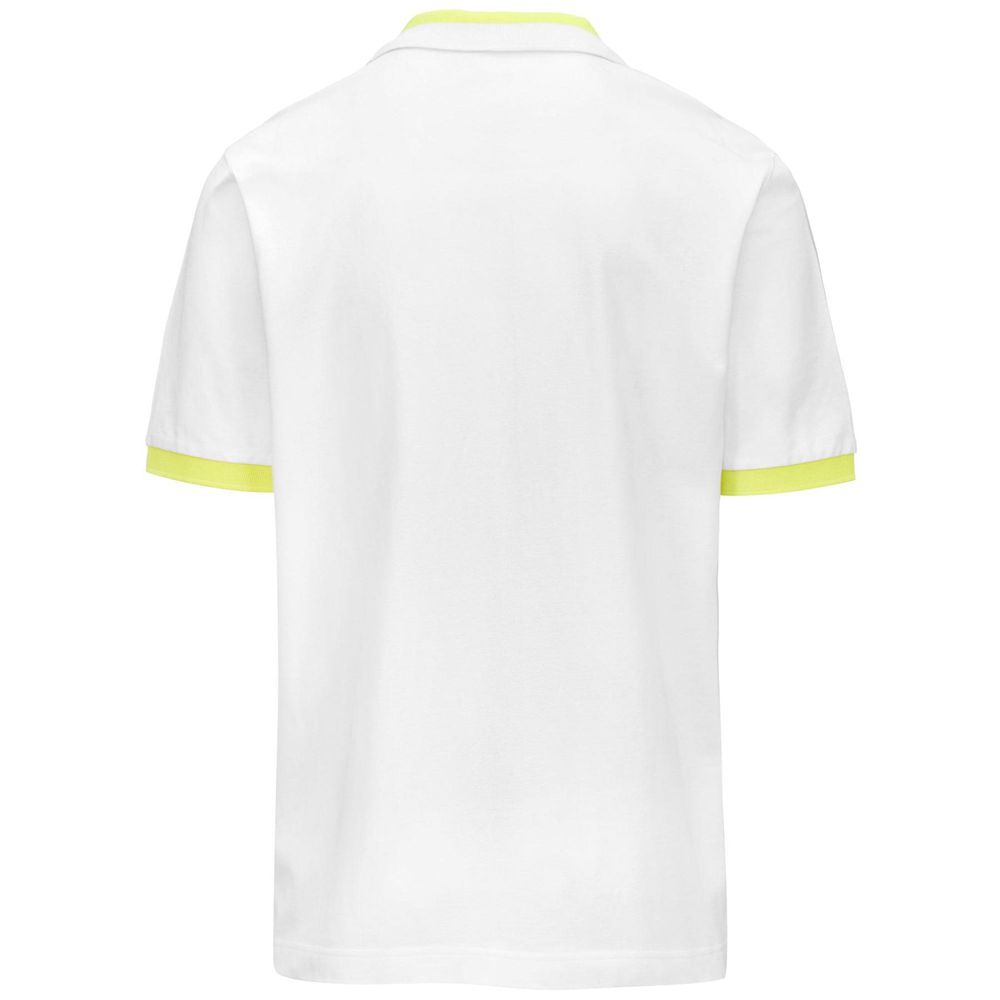 Men Kappa Logo Neon Polo Shirt White | IC1950324