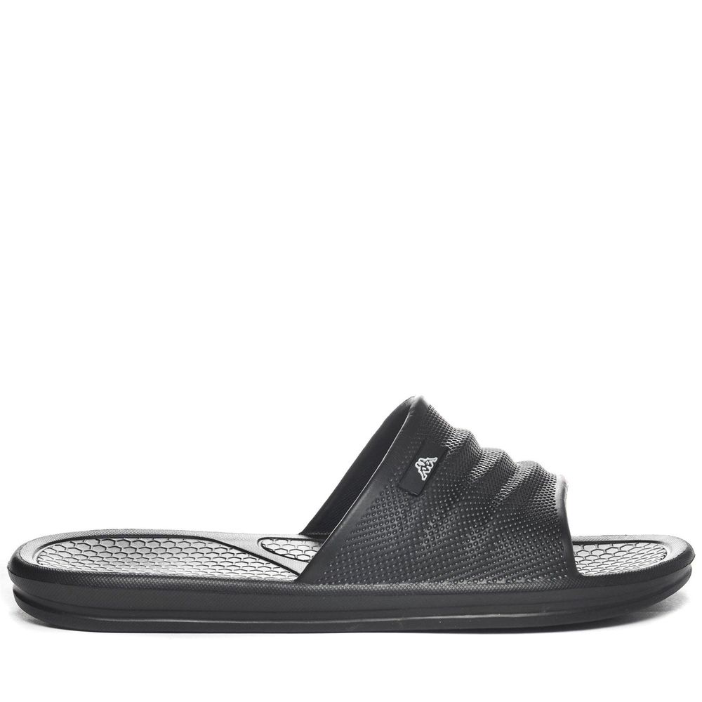 Men Kappa Logo Rint Flip Flops Black | NK9430265