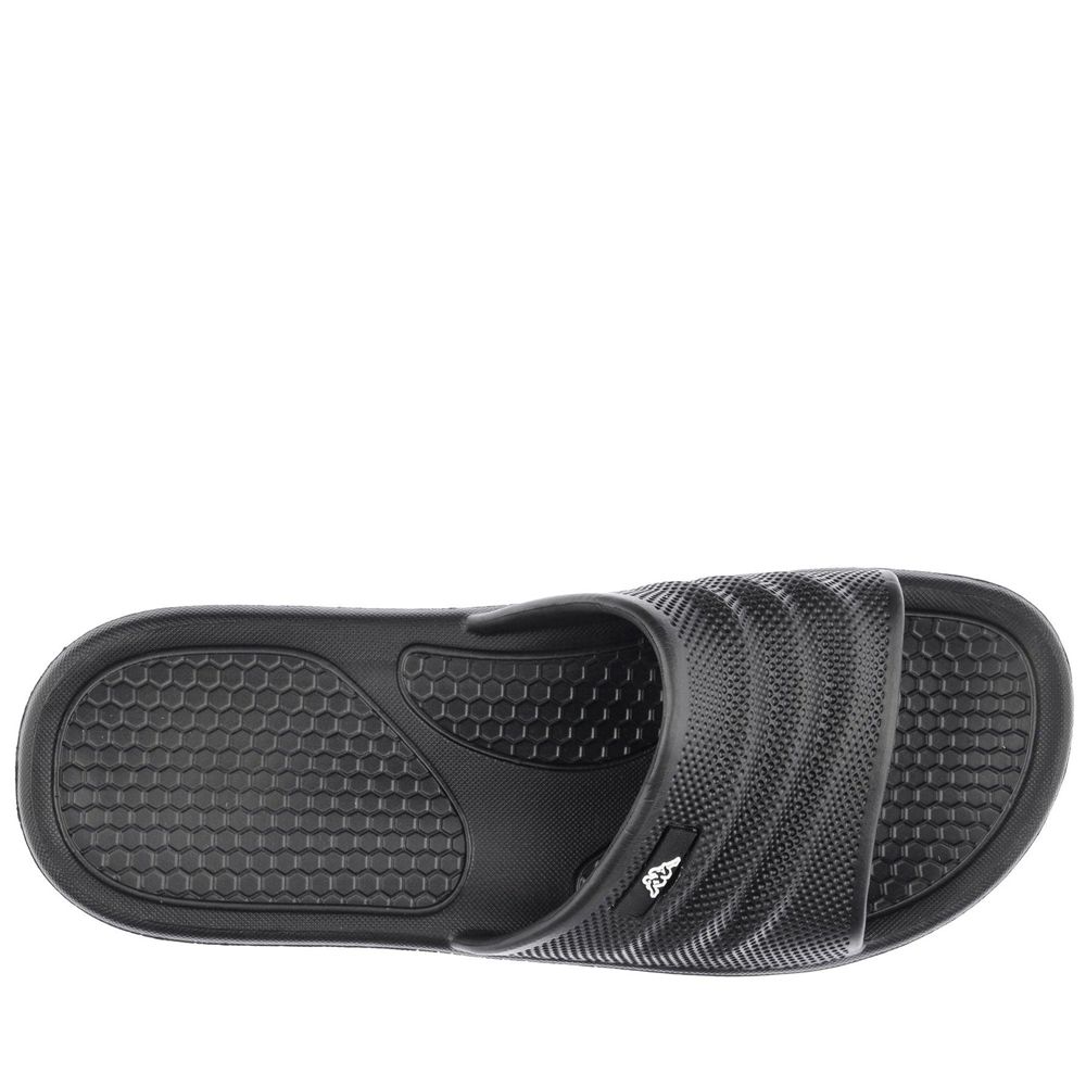 Men Kappa Logo Rint Flip Flops Black | NK9430265