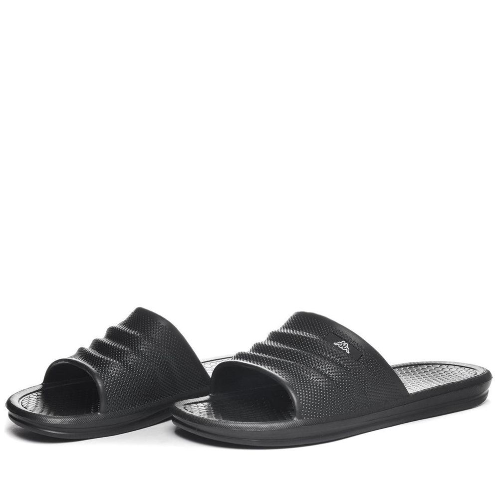 Men Kappa Logo Rint Flip Flops Black | NK9430265