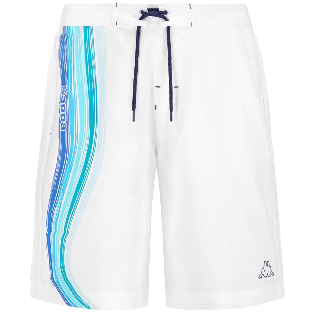 Men Kappa Logo Surf Swimwear White | DH3049721