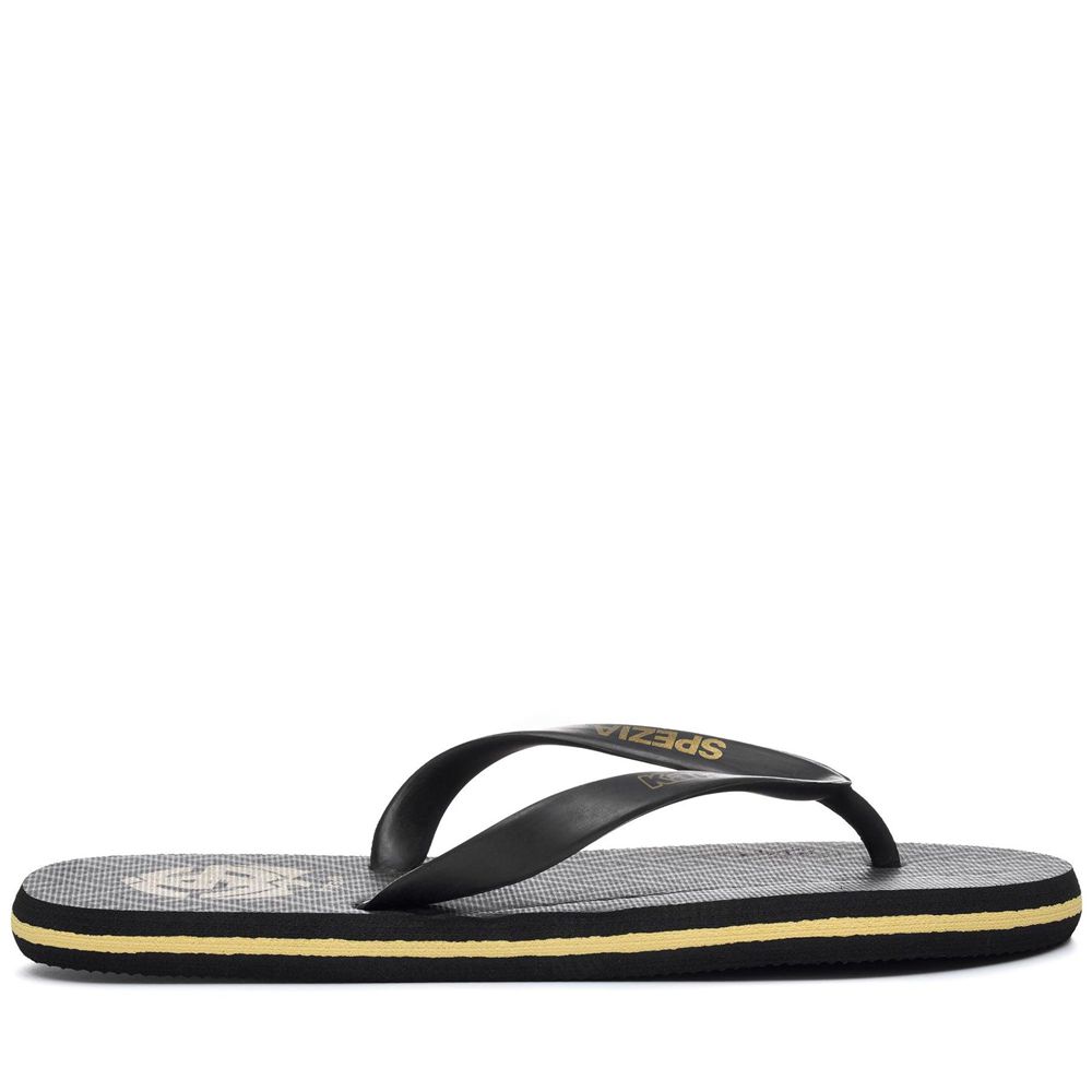 Men Kappa Meiago 1 Spezia Calcio Flip Flops Black | YM6873145