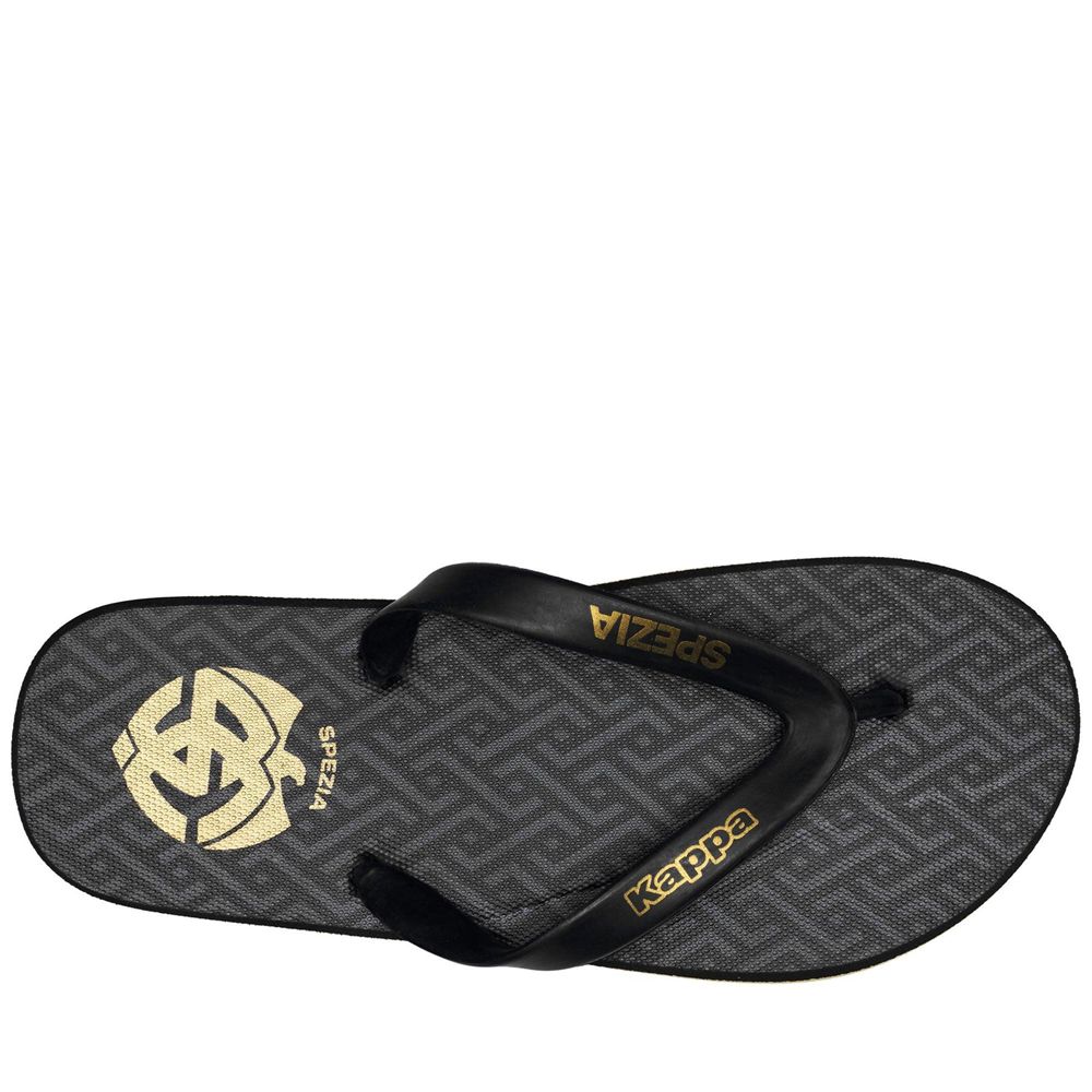 Men Kappa Meiago 1 Spezia Calcio Flip Flops Black | YM6873145