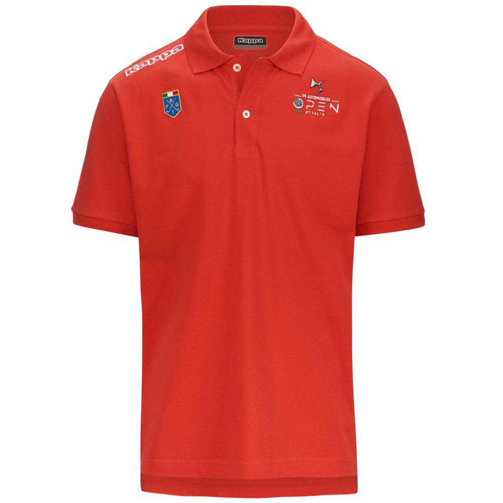 Men Kappa Polo Mss Open Italia Polo Shirt Red | LM9842076