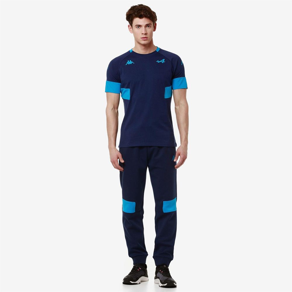 Men Kappa Supporter Adobi Alpine F1 T-Shirt Blue | RI3601579