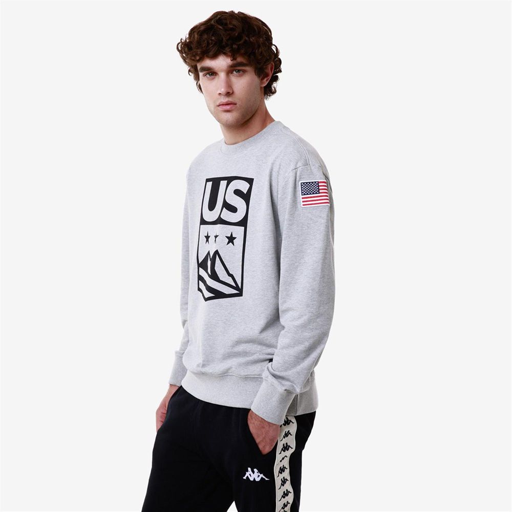 Men Kappa Utahi 2 Us Sweater Grey | RK1592608