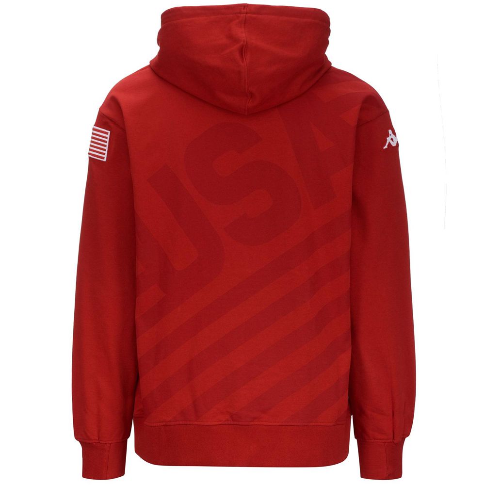 Men Kappa Utawi Usa Us Hoodie Red | ZT1354278