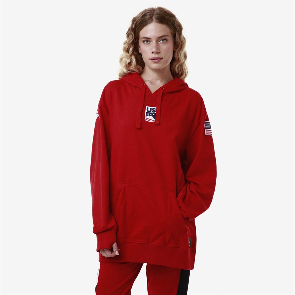 Men Kappa Utawi Usa Us Hoodie Red | ZT1354278