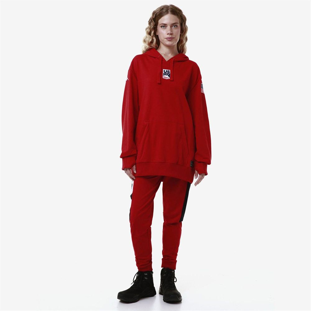 Men Kappa Utawi Usa Us Hoodie Red | ZT1354278