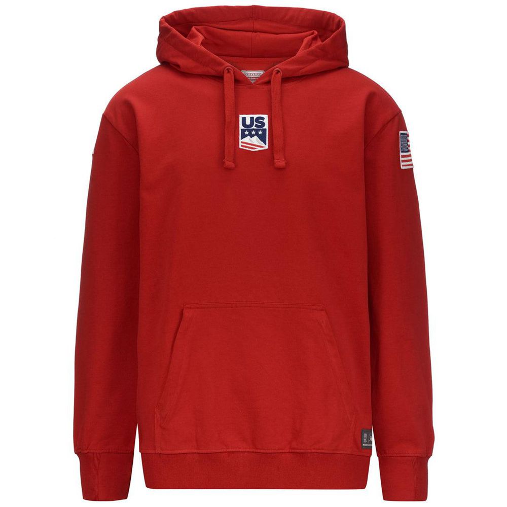 Men Kappa Utawi Usa Us Hoodie Red | ZT1354278