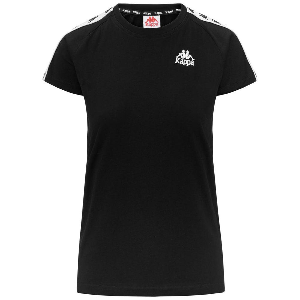 Women Kappa 222 Banda Apan T-Shirt Black | MF2168954