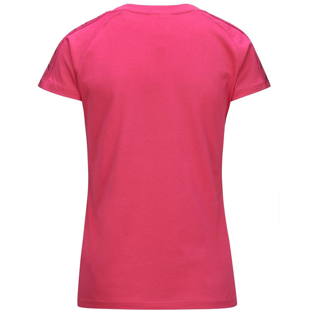 Women Kappa 222 Banda Apan T-Shirt Pink | SO3874625