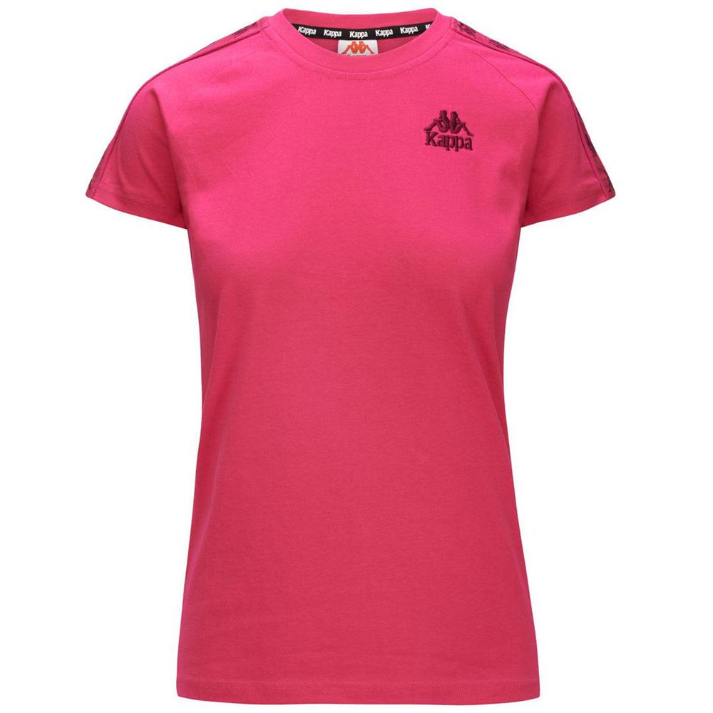 Women Kappa 222 Banda Apan T-Shirt Pink | SO3874625