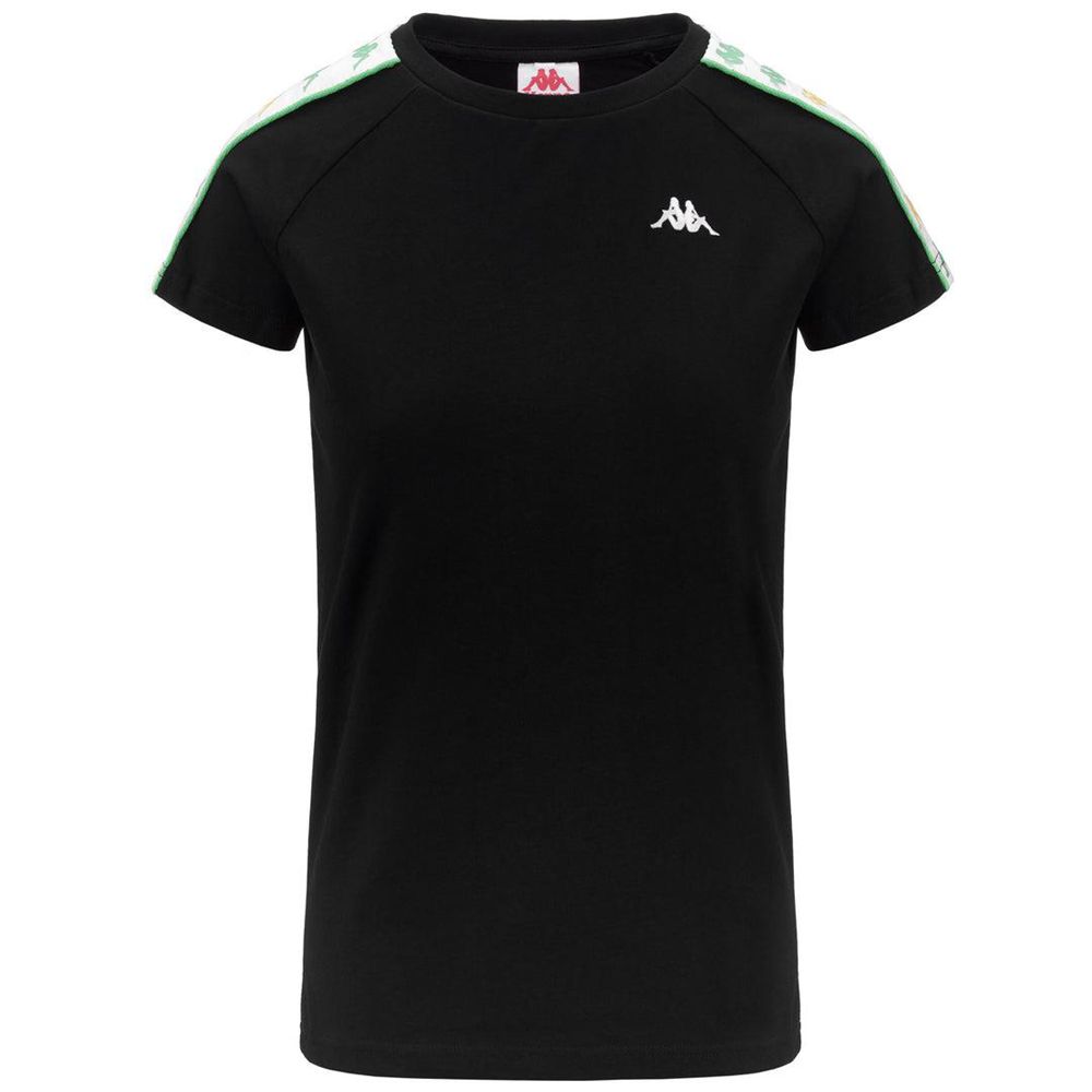 Women Kappa 222 Banda Apani T-Shirt Black | TQ2059743