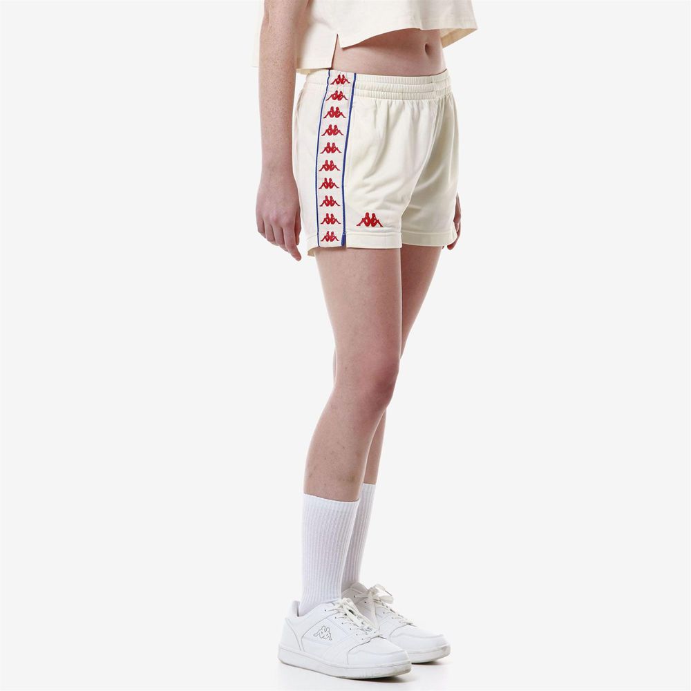 Women Kappa 222 Banda Ladytread Shorts White | MW8593270