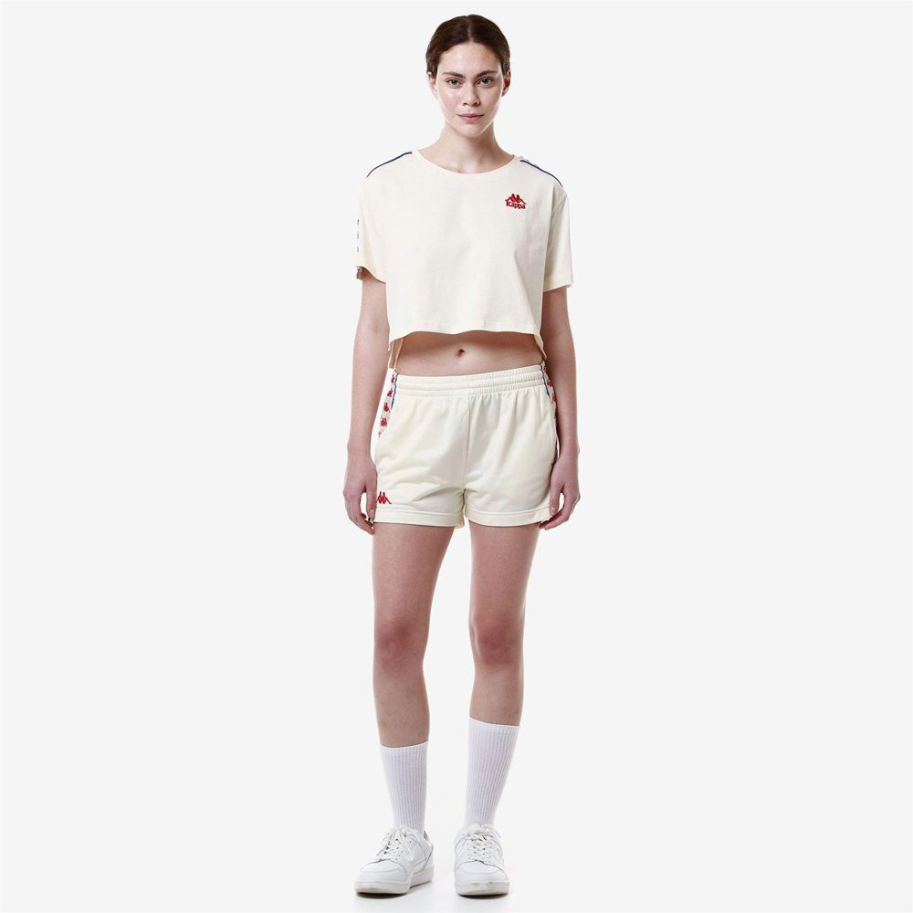 Women Kappa 222 Banda Ladytread Shorts White | MW8593270