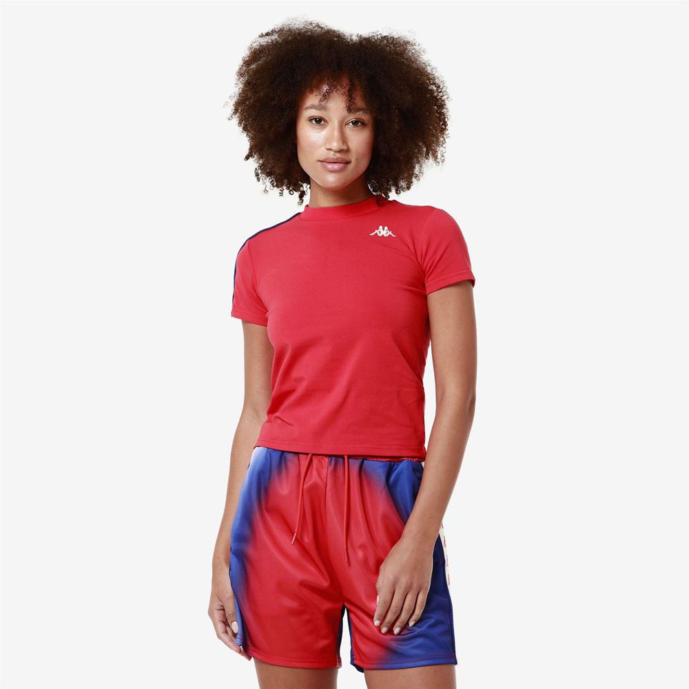 Women Kappa 222 Banda Luise T-Shirt Red | XF4235608