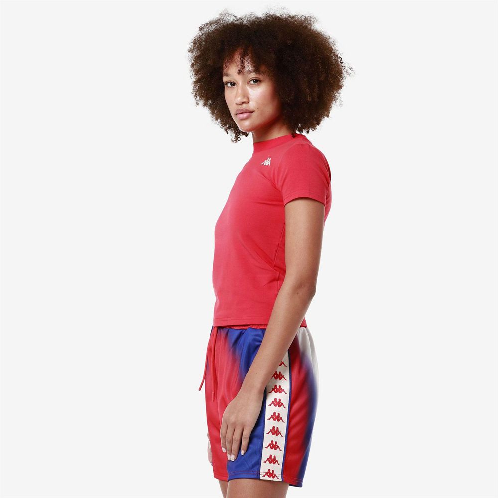 Women Kappa 222 Banda Luise T-Shirt Red | XF4235608