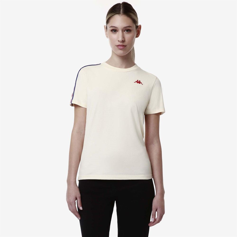 Women Kappa 222 Banda Luise T-Shirt White | AN1095634