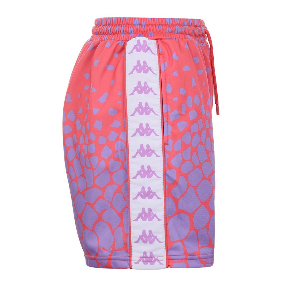 Women Kappa 222 Banda Sacha Graphik Shorts Pink | TW9618743