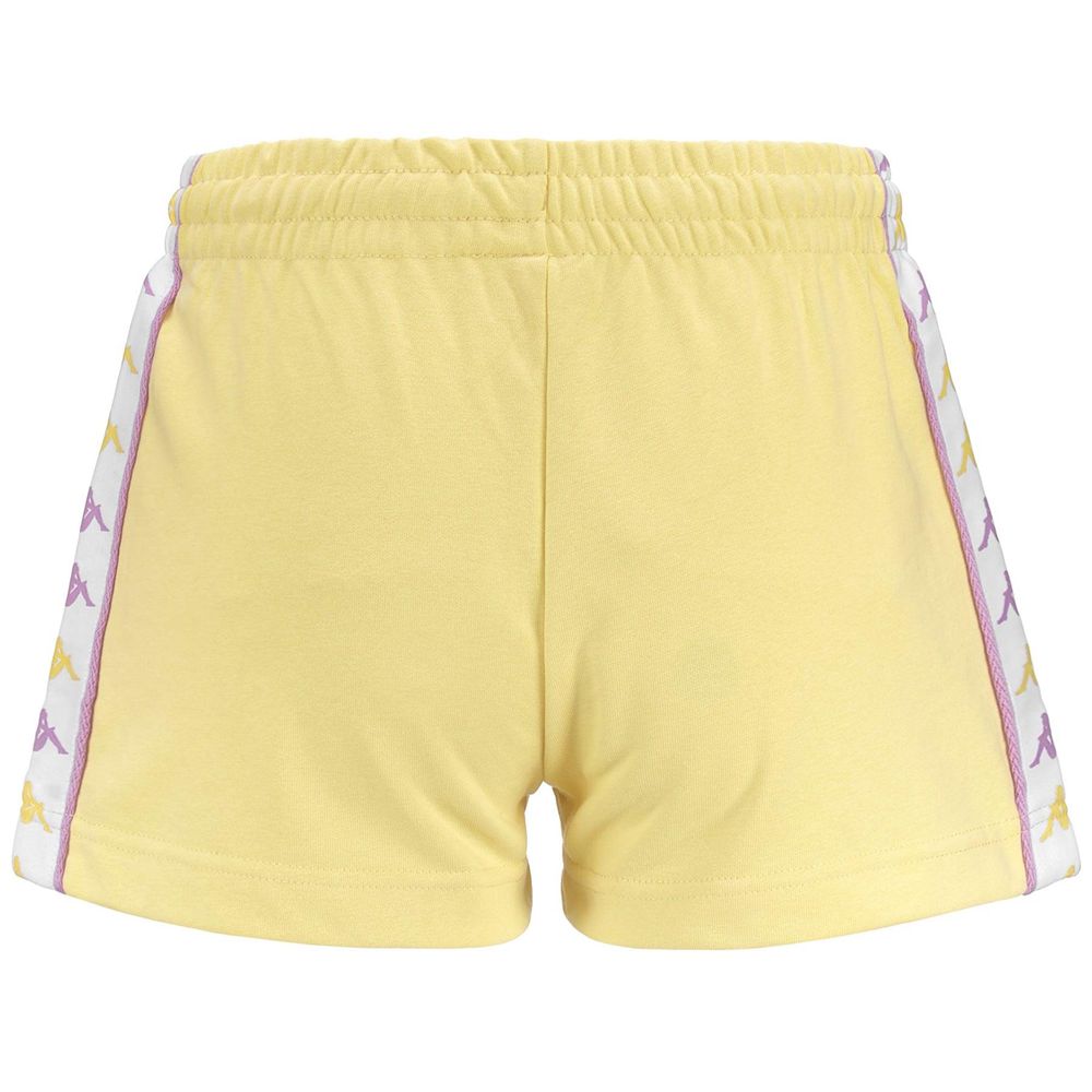 Women Kappa 222 Banda Treadyi Shorts Yellow | PZ1836470