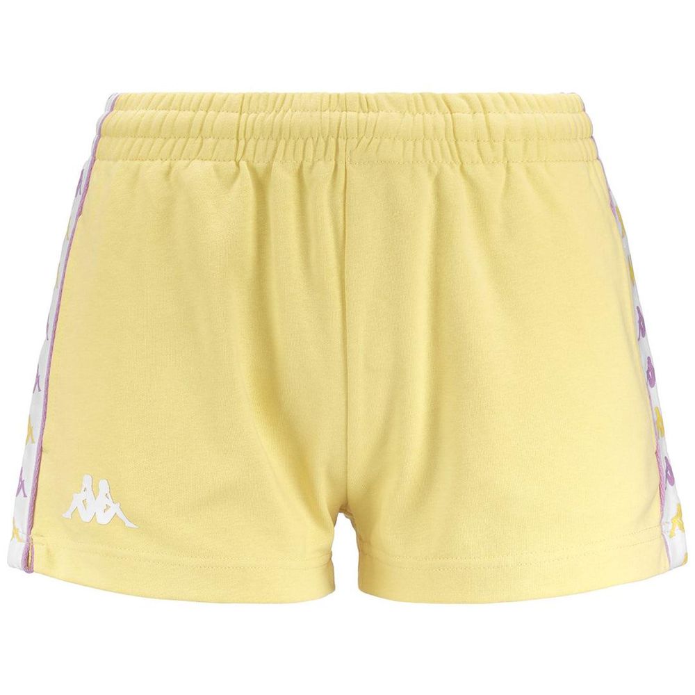 Women Kappa 222 Banda Treadyi Shorts Yellow | PZ1836470