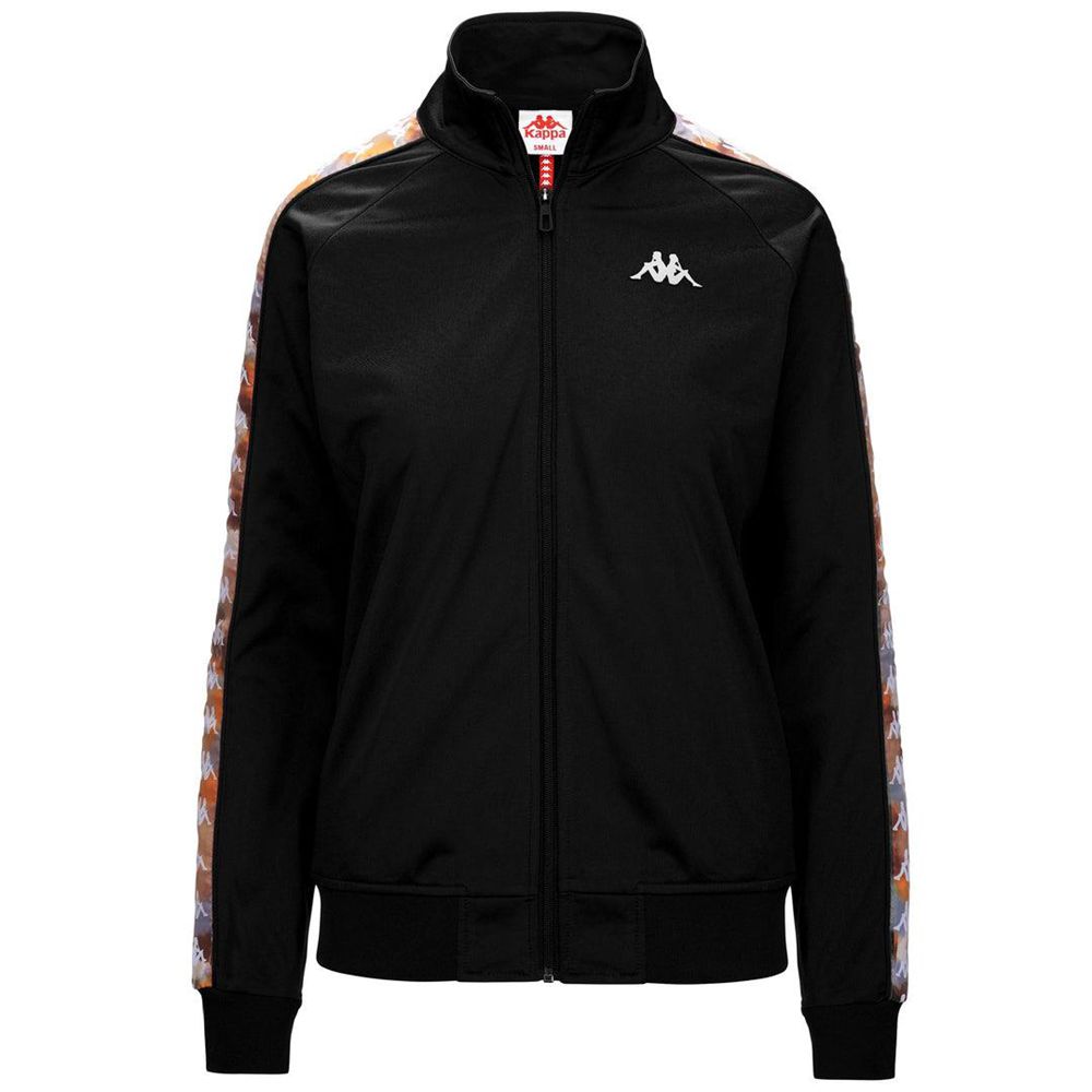 Women Kappa 222 Banda Wanniston Graphiktape Jacket Black | JZ8271309