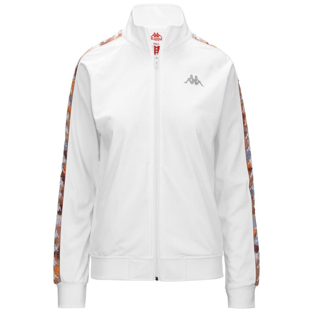 Women Kappa 222 Banda Wanniston Graphiktape Jacket White | FC7138624