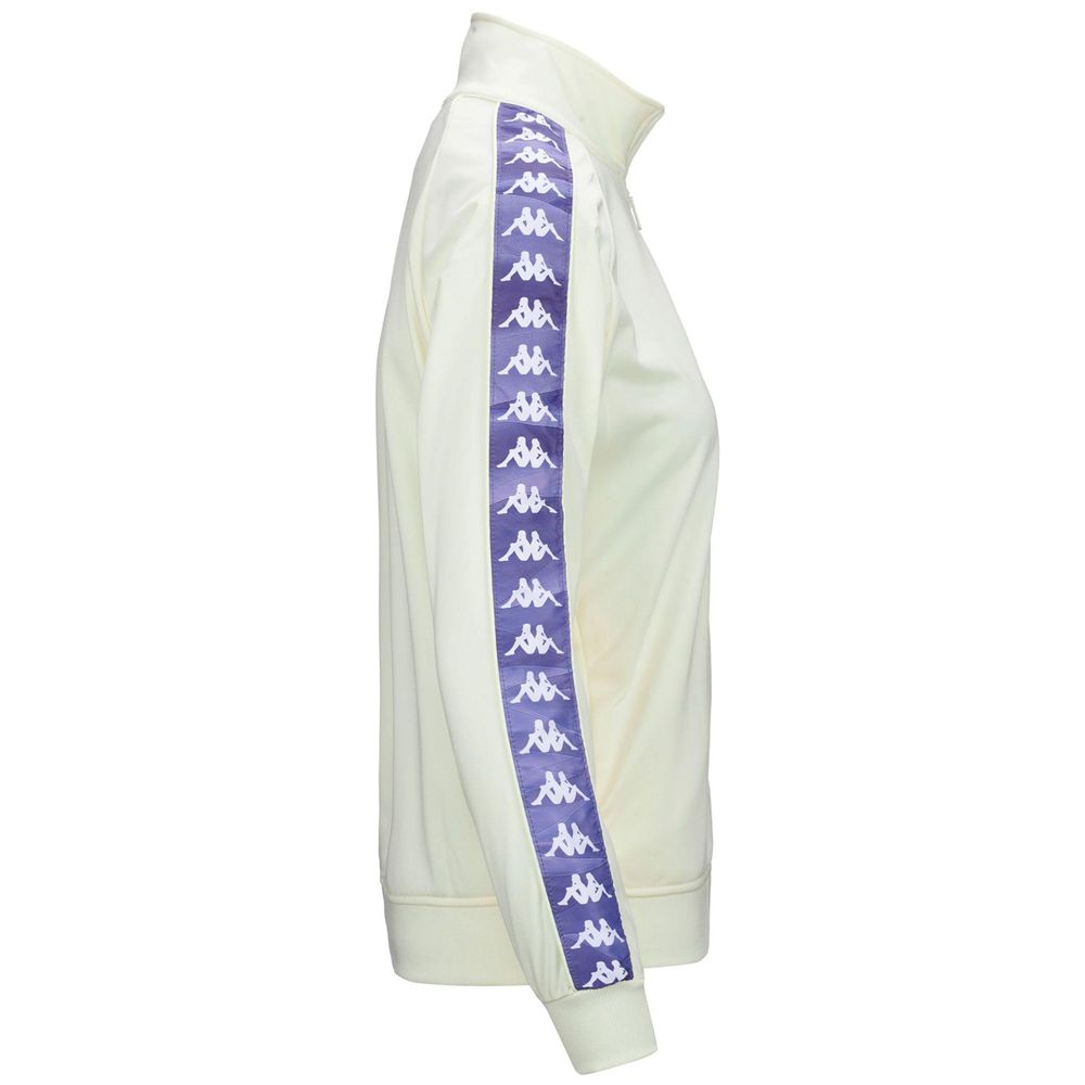 Women Kappa 222 Banda Wanniston Graphiktape Jacket White | VQ2386794